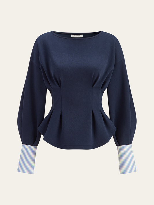 Balon Kollu Peplum Sweatshirt