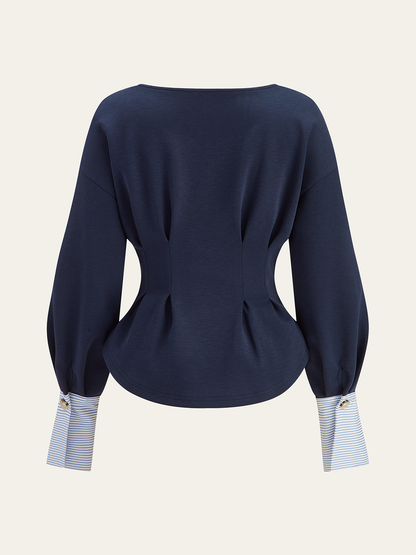 Balon Kollu Peplum Sweatshirt
