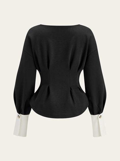 Balon Kollu Peplum Sweatshirt